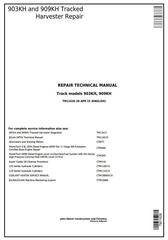 TM11626 - John Deere 903KH and 909KH Tracked Harvester Service Repair Technical Manual