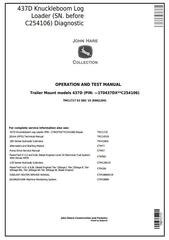 TM11717 - John Deere 437D (SN.-C254106) Knuckleboom Trailer Mount Log Loader Diagnostic Service Manual