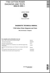 TM117619 - John Deere 7760 Cotton Picker (Serial No. 039001 - ) Diagnostic and Tests Service Manual