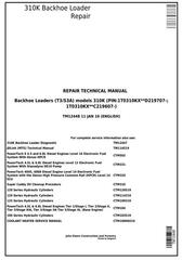 TM12448 - John Deere 310K Backhoe Loader (SN. D219707-; C219607-) Service Repair Technical Manual