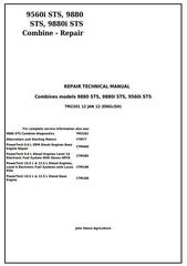 TM2201 - John Deere 9560i STS, 9880 STS, 9880i STS Combines Service Repair Technical Manual