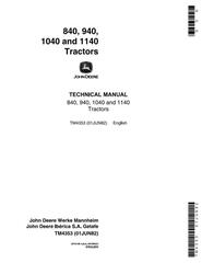 TM4353 - John Deere 840, 940, 1040 & 1140 Tractors Technical Service Manual