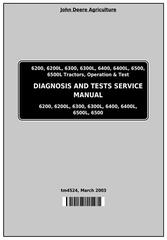 TM4524 - John Deere Tractors 6200, 6200L, 6300, 6300L, 6400, 6400L, 6500, 6500L Diagnostic & Tests Manual